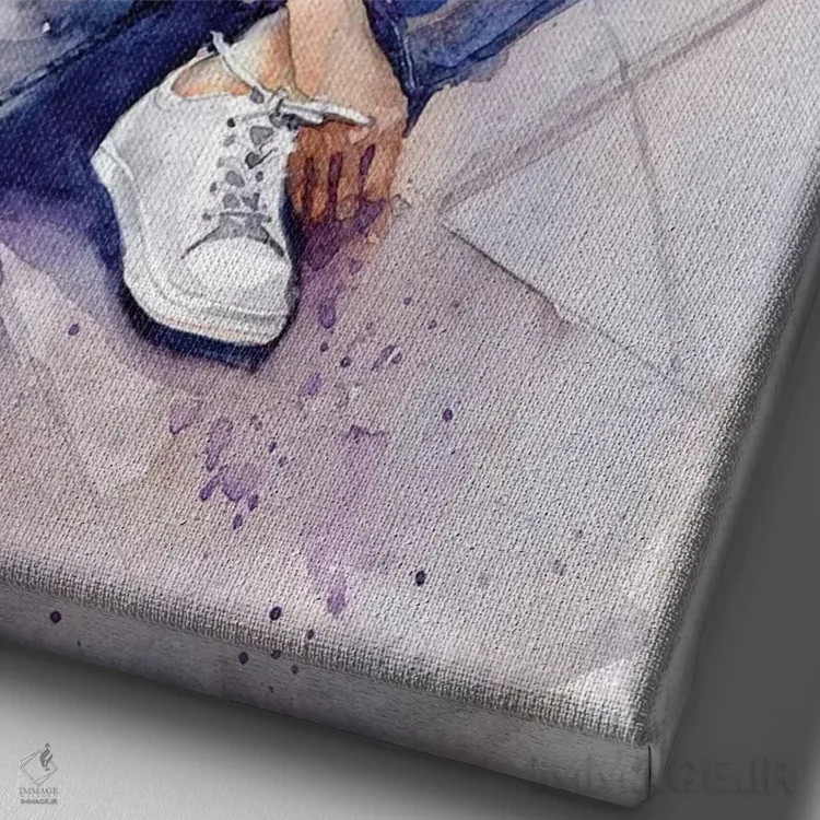 تابلو دکوراتیو احساس خوب اثر مارینا ایگناتووا - نمای نزدیک بافت بوم