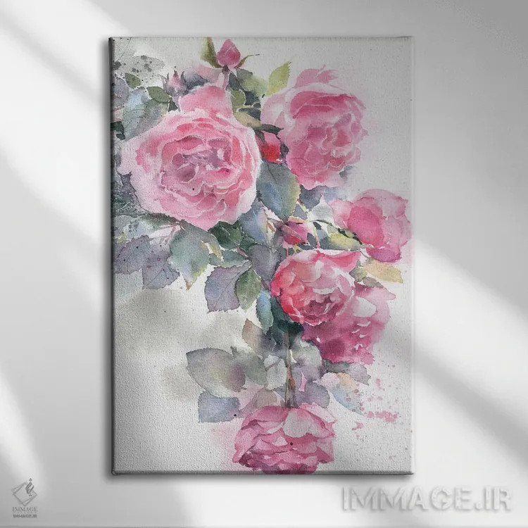 تابلو دکوراتیو درختچه گل رز اثر مارینا ایگناتووا - نمای روبهرو روی دیوار