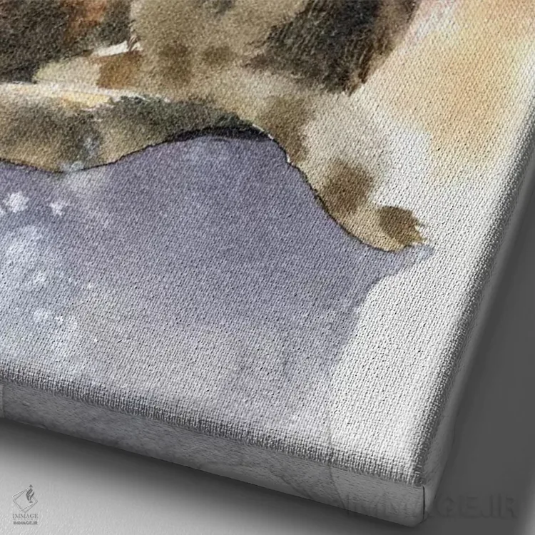 تابلو دکوراتیو دو بچه گربه اثر مارینا ایگناتووا - نمای نزدیک بافت بوم