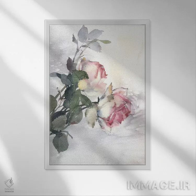 تابلو دکوراتیو گل های رز اثر مارینا ایگناتووا - نمای قابدار سفید