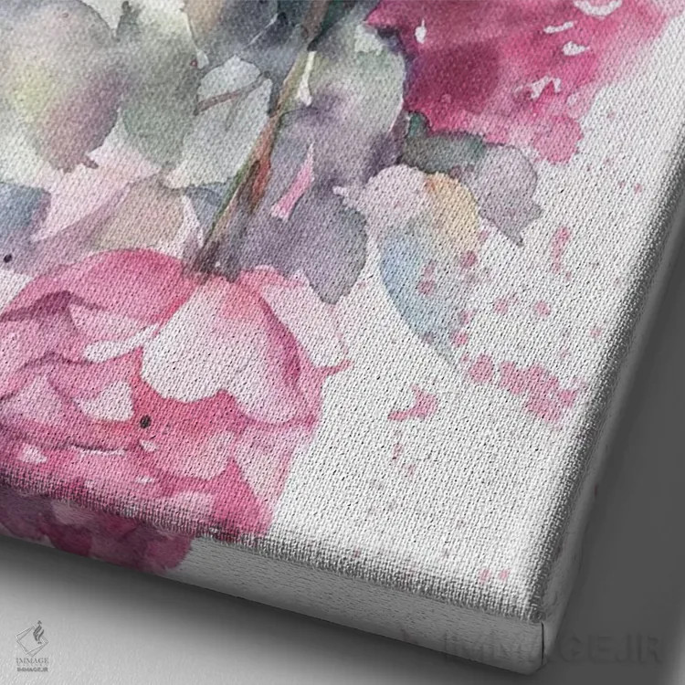 تابلو دکوراتیو درختچه گل رز اثر مارینا ایگناتووا - نمای نزدیک بافت بوم