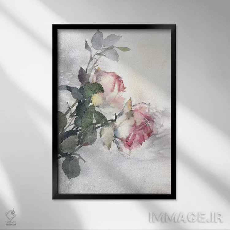 تابلو دکوراتیو گل های رز اثر مارینا ایگناتووا - نمای قابدار مشکی