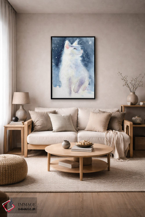 تابلو دکوراتیو بچه گربه سفید II اثر مارینا ایگناتووا - D5B