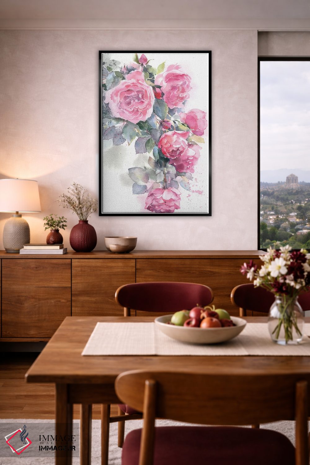 تابلو دکوراتیو درختچه گل رز اثر مارینا ایگناتووا - D4B