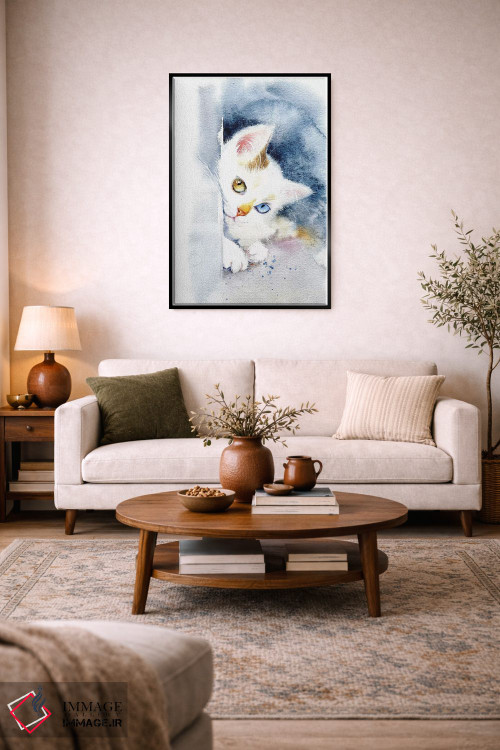 تابلو دکوراتیو بچه گربه با چشم های رنگارنگ اثر مارینا ایگناتووا - D4B
