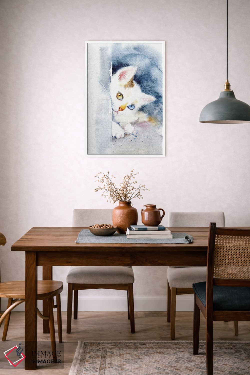 تابلو دکوراتیو بچه گربه با چشم های رنگارنگ اثر مارینا ایگناتووا - D5W