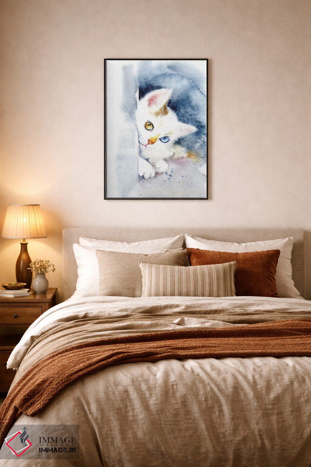 تابلو دکوراتیو بچه گربه با چشم های رنگارنگ اثر مارینا ایگناتووا - D6B