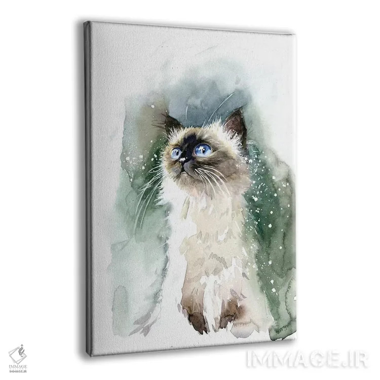 تابلو دکوراتیو بچه گربه با چشم های آبی اثر مارینا ایگناتووا - نمای پرسپکتیو محصول