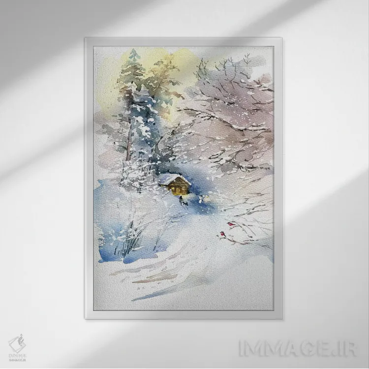 تابلو دکوراتیو زمستان اثر مارینا ایگناتووا - نمای قابدار سفید