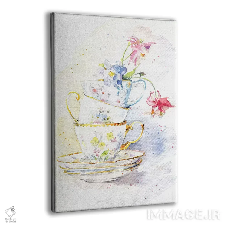 تابلو دکوراتیو ظروف چای اثر مارینا ایگناتووا - نمای پرسپکتیو محصول
