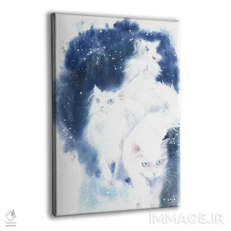 تابلو دکوراتیو گربه های سفید اثر مارینا ایگناتووا - نمای پرسپکتیو محصول