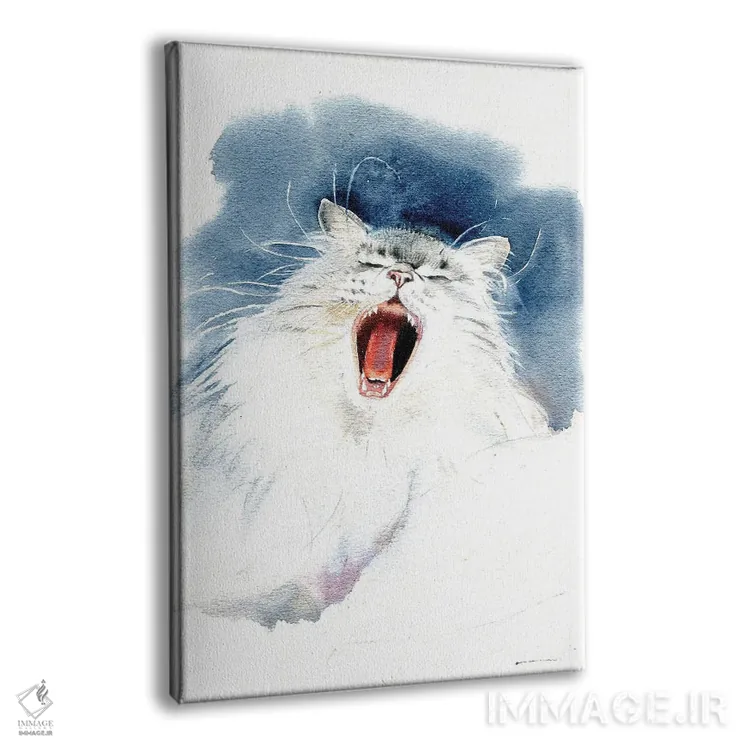 تابلو دکوراتیو گربه خمیازه کش اثر مارینا ایگناتووا - نمای پرسپکتیو محصول