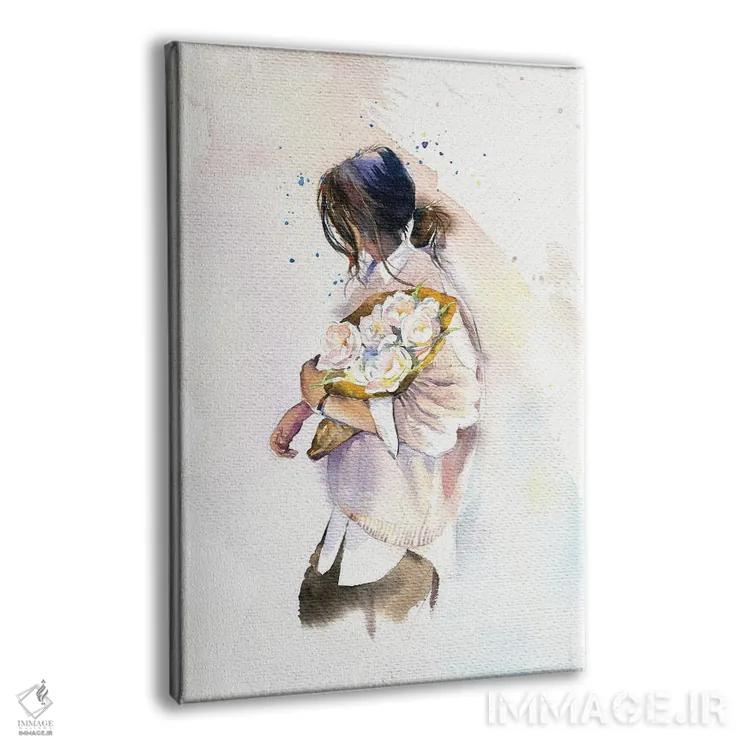 تابلو دکوراتیو دختر با گل ها اثر مارینا ایگناتووا - نمای پرسپکتیو محصول