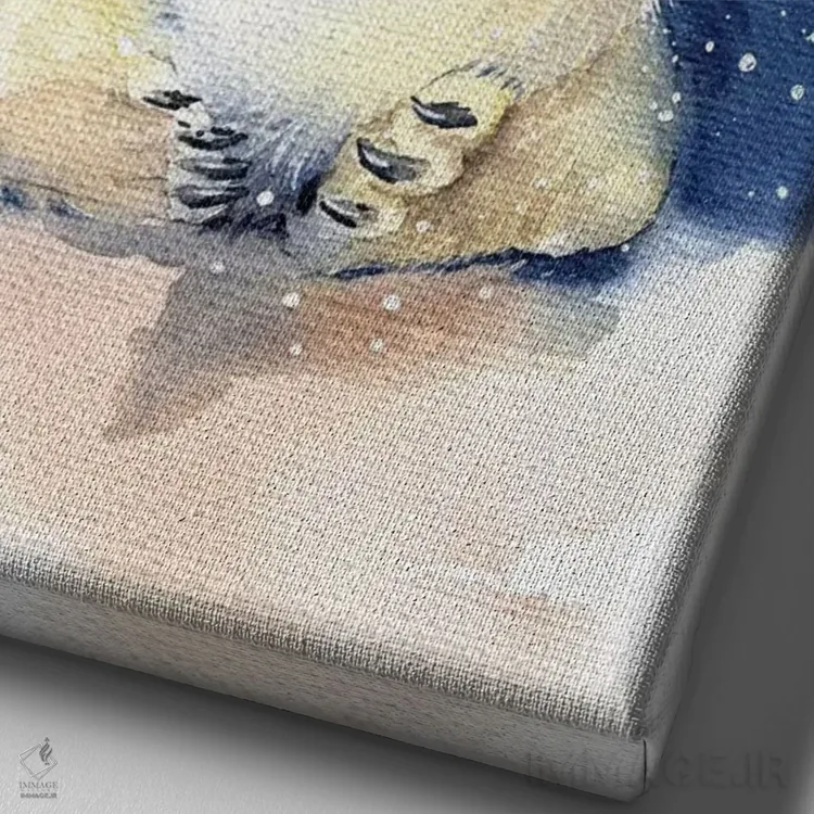 تابلو دکوراتیو خرس ها اثر مارینا ایگناتووا - نمای نزدیک بافت بوم