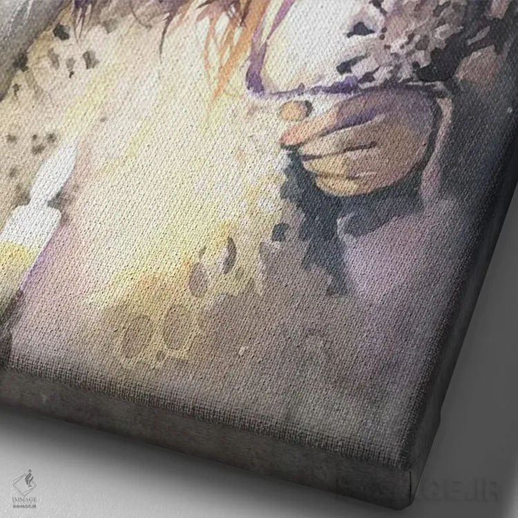 تابلو دکوراتیو یک ملاقات اثر مارینا ایگناتووا - نمای نزدیک بافت بوم