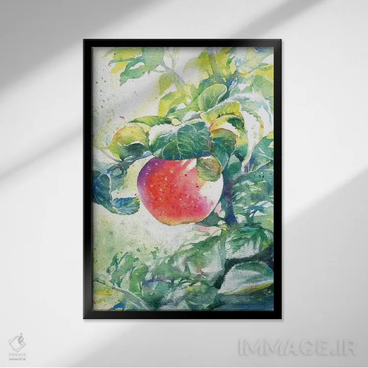 تابلو دکوراتیو سیب اثر مارینا ایگناتووا - نمای قابدار مشکی