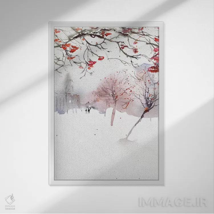 تابلو دکوراتیو بولوار درخت زبان گنجشک کوهی اثر مارینا ایگناتووا - نمای قابدار سفید