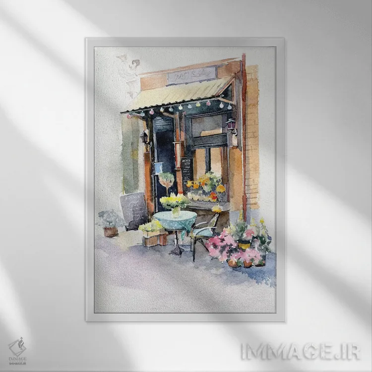 تابلو دکوراتیو فروشگاه کوچک اثر مارینا ایگناتووا - نمای قابدار سفید
