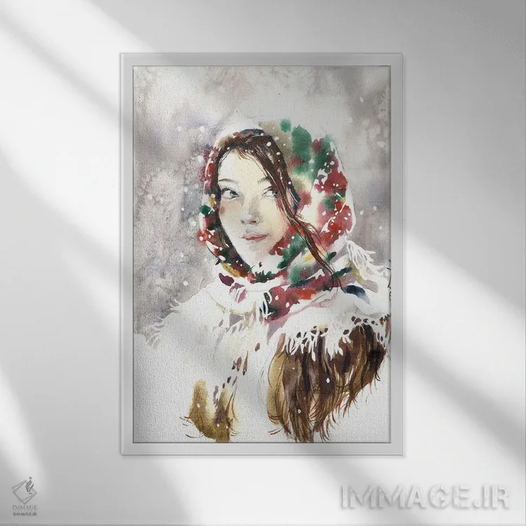 تابلو دکوراتیو زمستان روسیه اثر مارینا ایگناتووا - نمای قابدار سفید