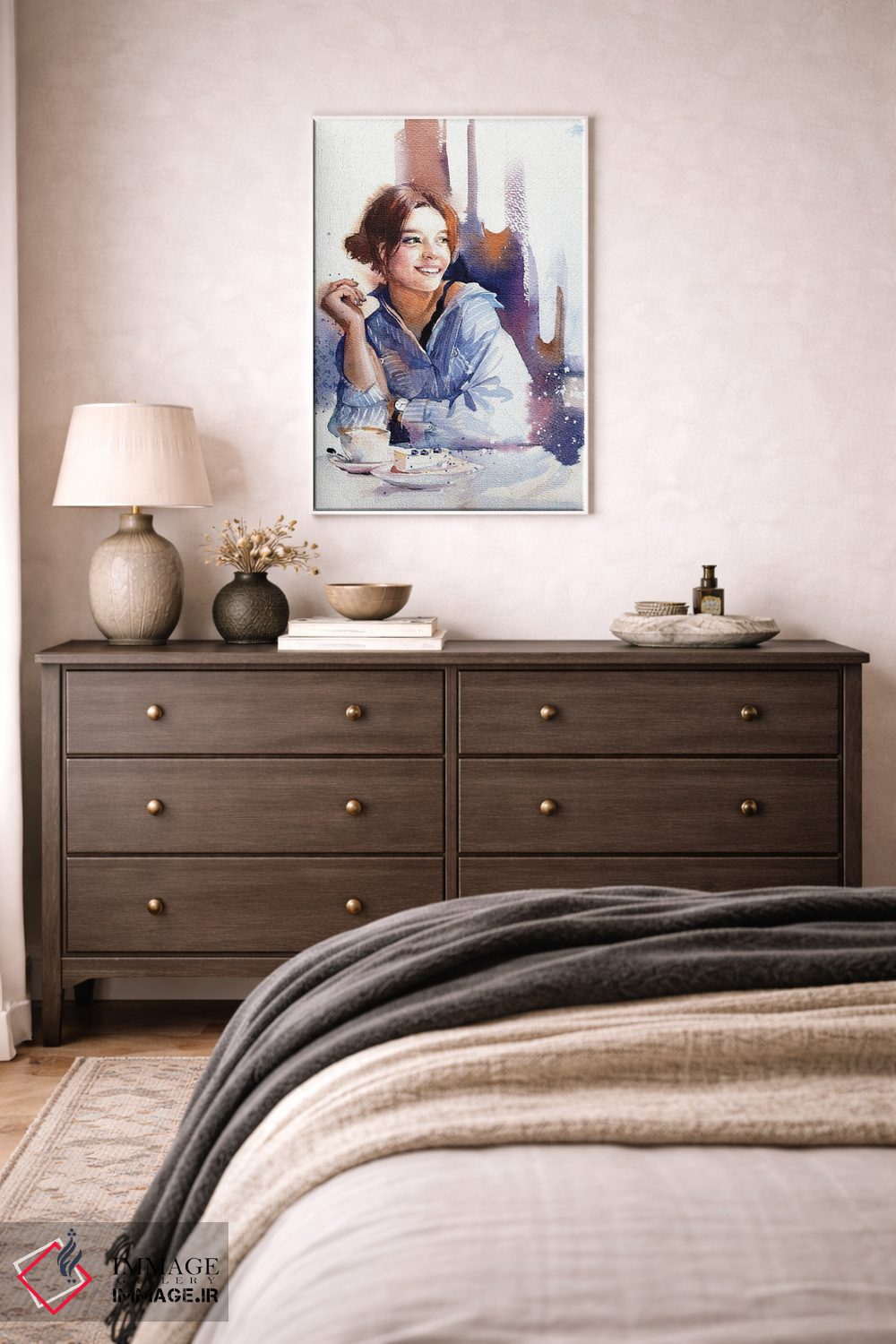 تابلو دکوراتیو دختر آبی پوش اثر مارینا ایگناتووا - D2W