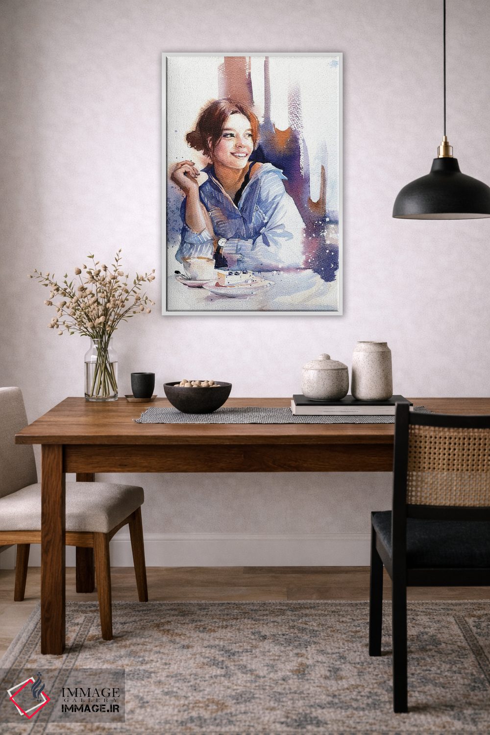 تابلو دکوراتیو دختر آبی پوش اثر مارینا ایگناتووا - D3W