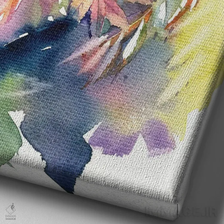 تابلو دکوراتیو درخت روآن I اثر مارینا ایگناتووا - نمای نزدیک بافت بوم