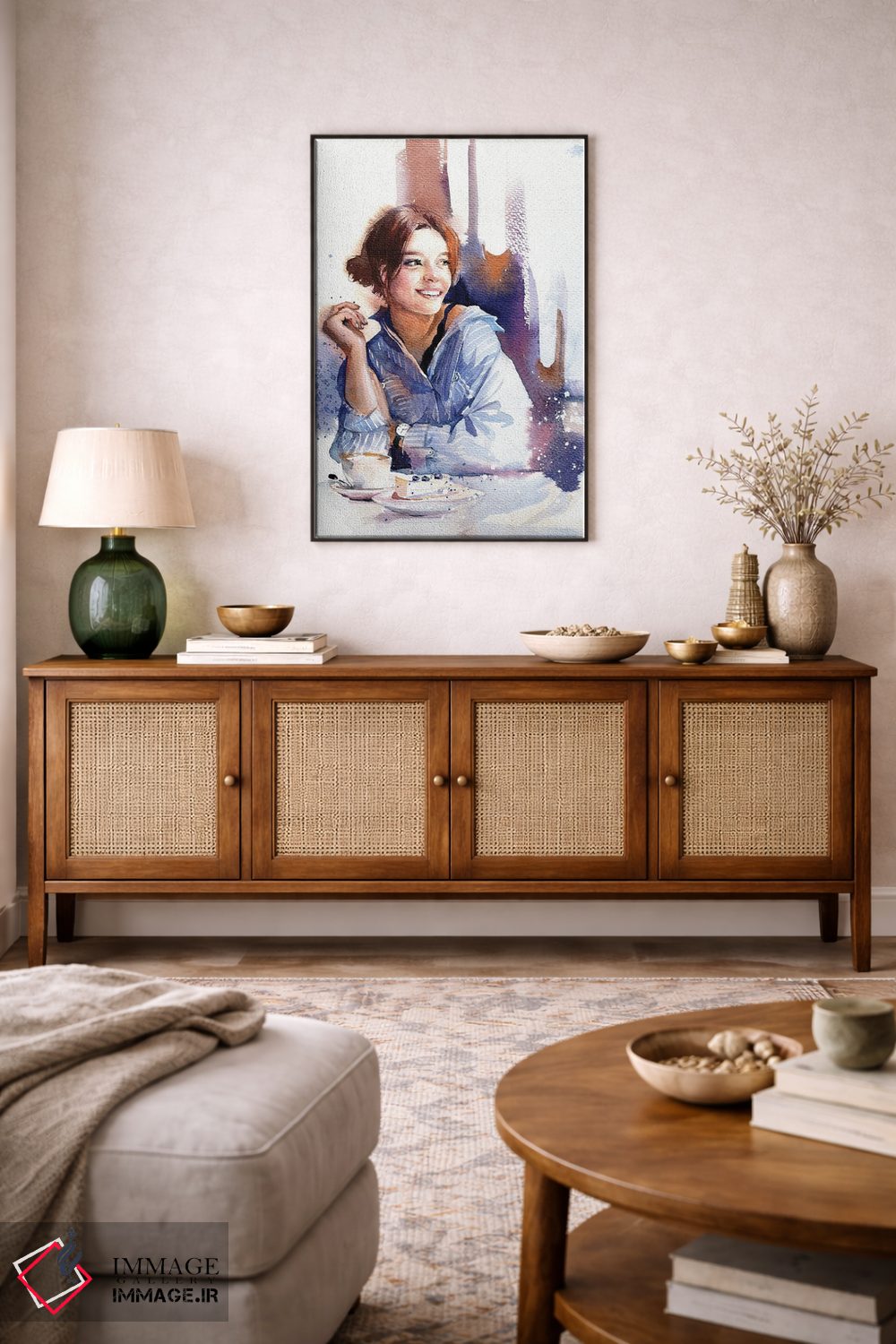 تابلو دکوراتیو دختر آبی پوش اثر مارینا ایگناتووا - D5B