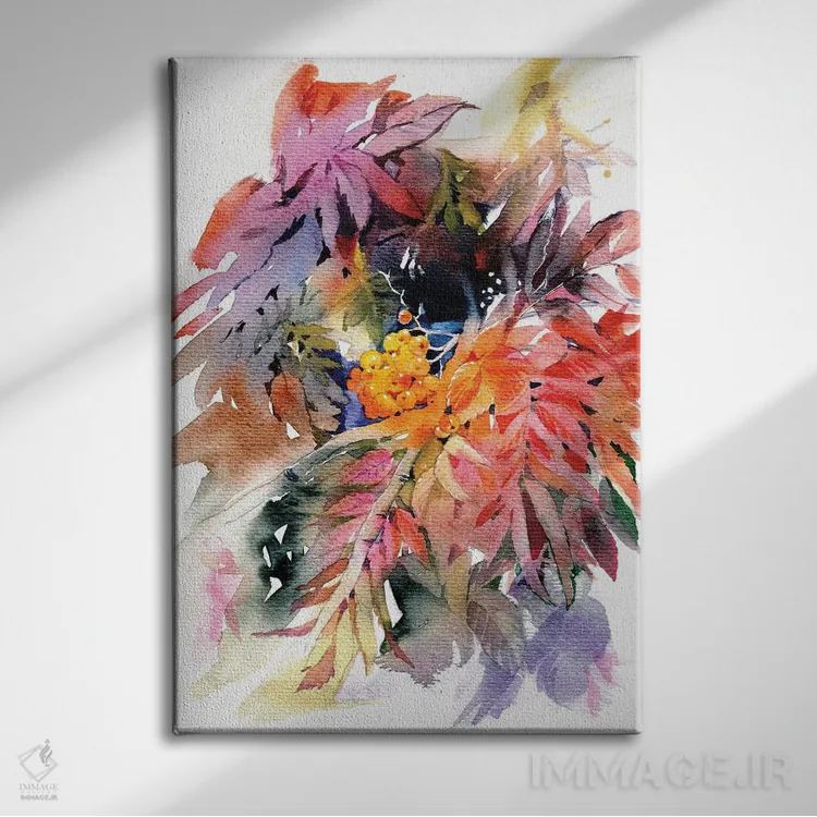 تابلو دکوراتیو درخت روآن II اثر مارینا ایگناتووا - نمای روبهرو روی دیوار