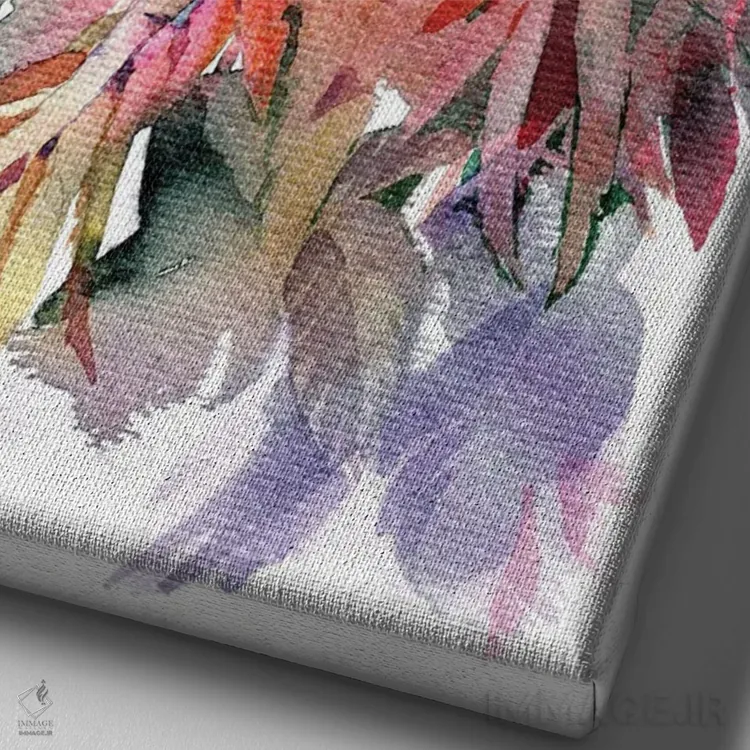 تابلو دکوراتیو درخت روآن II اثر مارینا ایگناتووا - نمای نزدیک بافت بوم