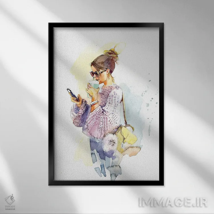 تابلو دکوراتیو ملاقات اتفاقی اثر مارینا ایگناتووا - نمای قابدار مشکی