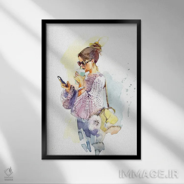 تابلو دکوراتیو ملاقات اتفاقی اثر مارینا ایگناتووا - نمای قابدار مشکی