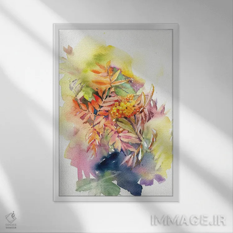 تابلو دکوراتیو درخت روآن I اثر مارینا ایگناتووا - نمای قابدار سفید