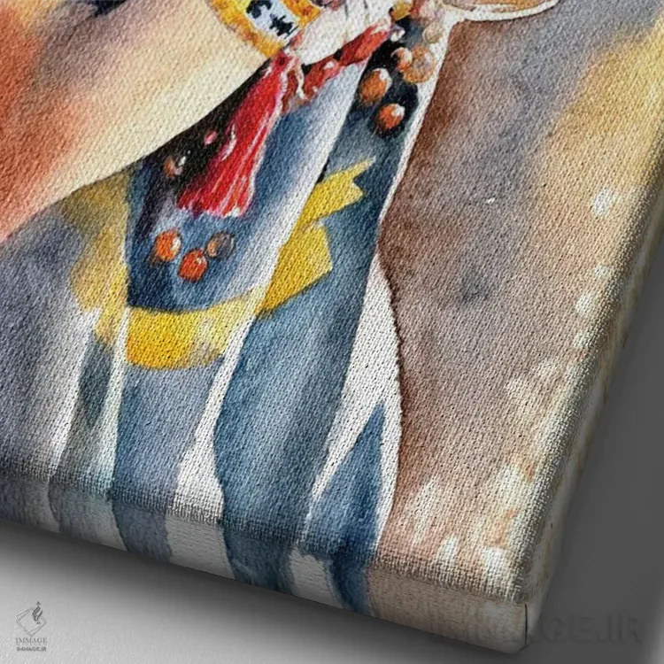 تابلو دکوراتیو نگاه به گذشته اثر مارینا ایگناتووا - نمای نزدیک بافت بوم