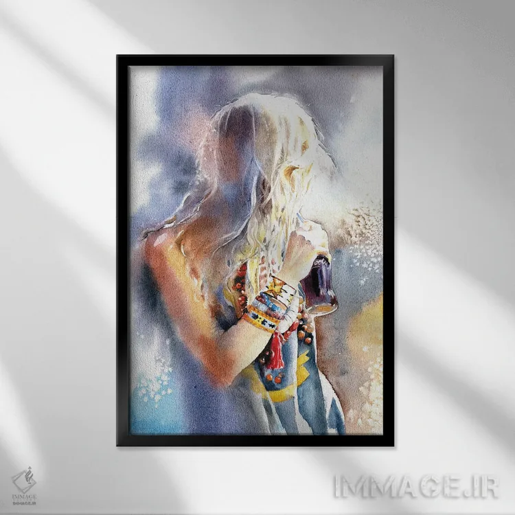 تابلو دکوراتیو نگاه به گذشته اثر مارینا ایگناتووا - نمای قابدار مشکی