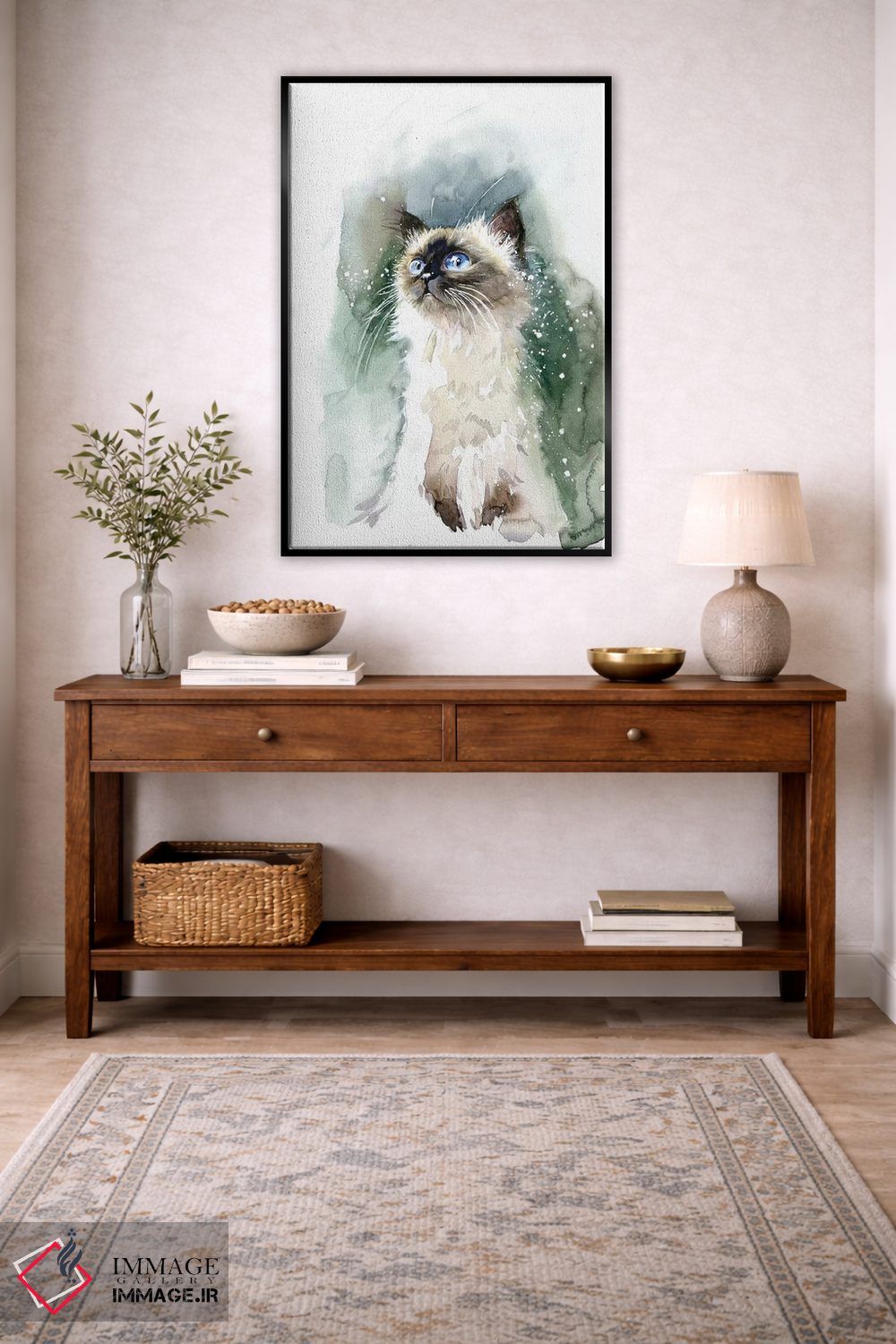 تابلو دکوراتیو بچه گربه با چشم های آبی اثر مارینا ایگناتووا - D4B