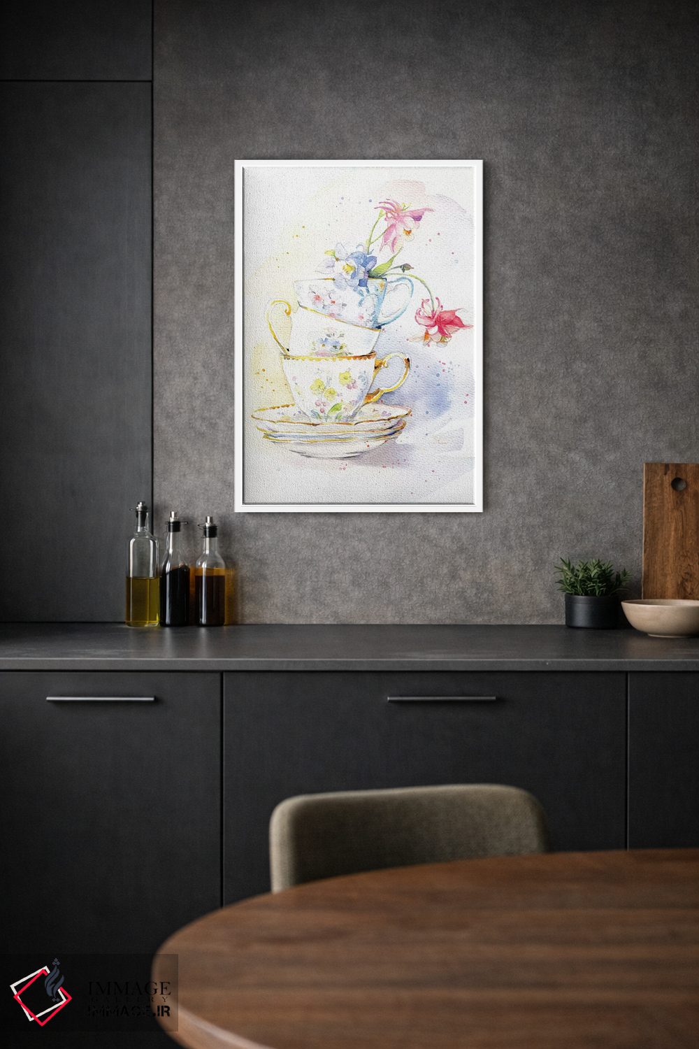 تابلو دکوراتیو ظروف چای اثر مارینا ایگناتووا - D1W