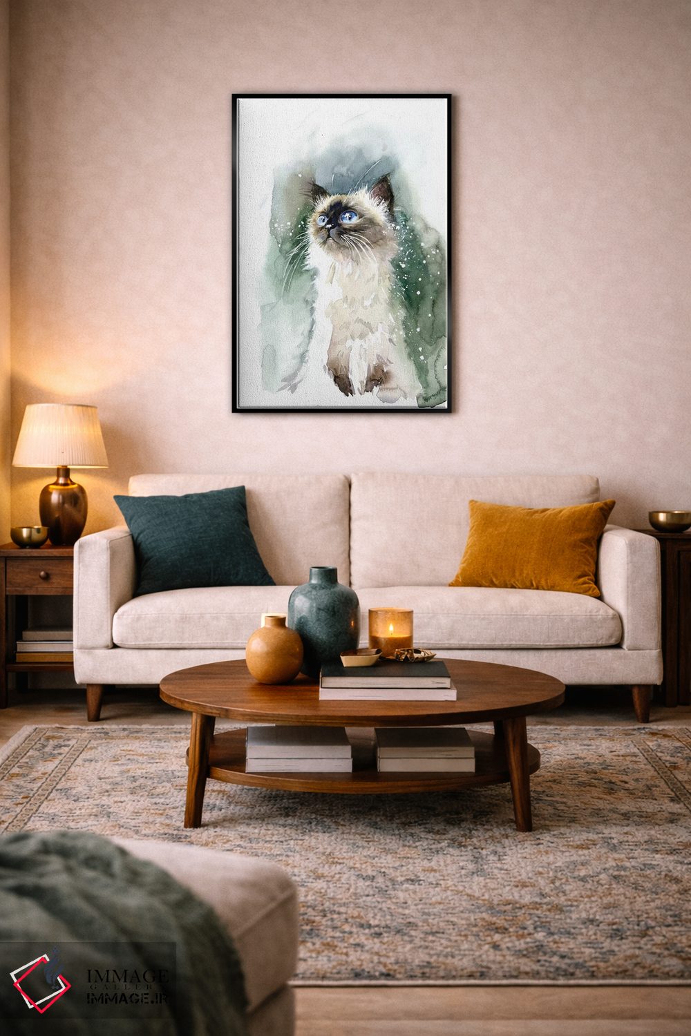 تابلو دکوراتیو بچه گربه با چشم های آبی اثر مارینا ایگناتووا - D6B