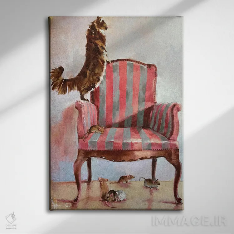 تابلو دکوراتیو طبیعت بی جان شاد اثر ایگور شولمان - نمای روبهرو روی دیوار