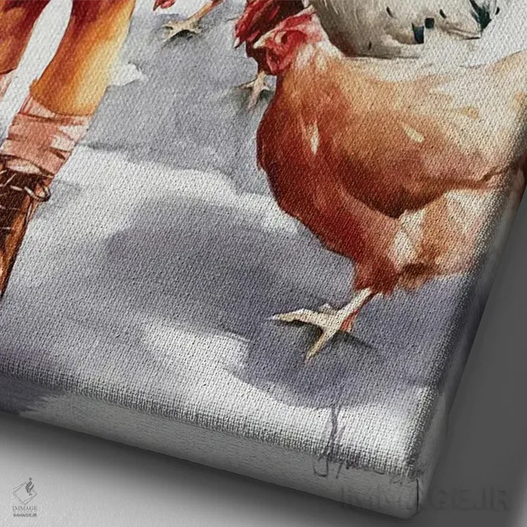 تابلو مدرن تابستان در روستا اثر ایگور شولمان - نمای نزدیک بافت بوم