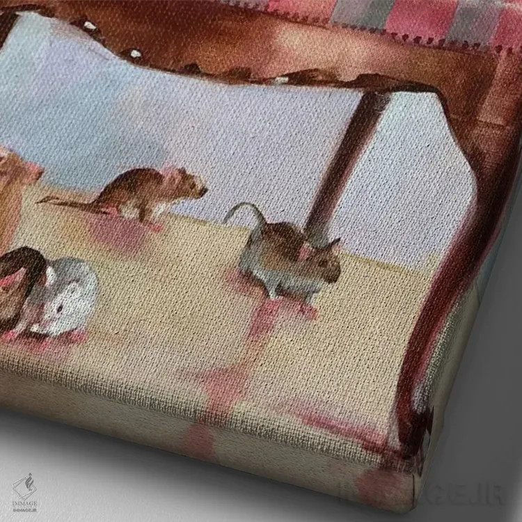 تابلو دکوراتیو طبیعت بی جان شاد اثر ایگور شولمان - نمای نزدیک بافت بوم