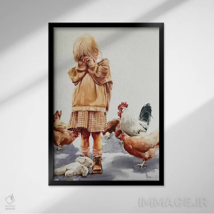 تابلو مدرن تابستان در روستا اثر ایگور شولمان - نمای قابدار مشکی