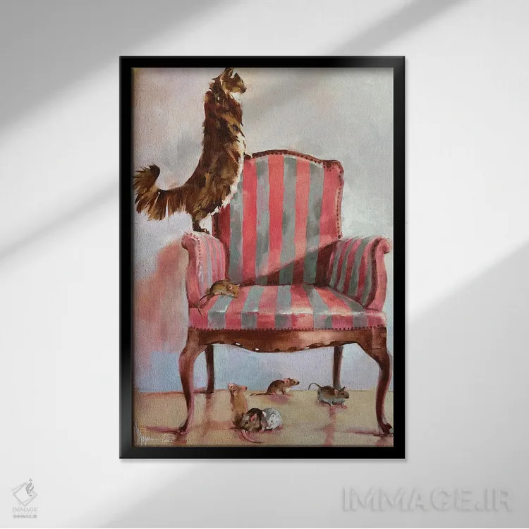 تابلو دکوراتیو طبیعت بی جان شاد اثر ایگور شولمان - نمای قابدار مشکی