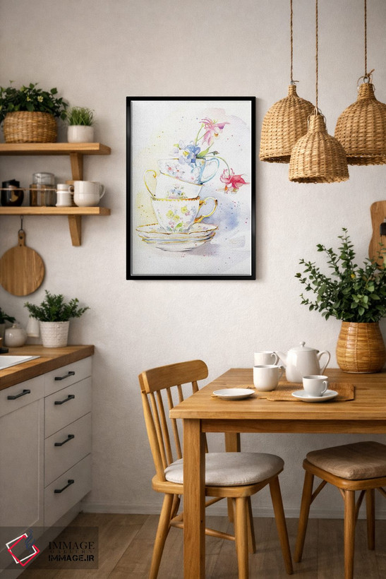 تابلو دکوراتیو ظروف چای اثر مارینا ایگناتووا - D6B