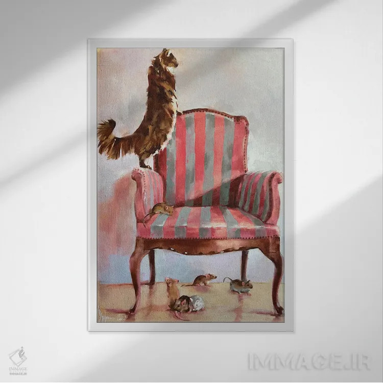 تابلو دکوراتیو طبیعت بی جان شاد اثر ایگور شولمان - نمای قابدار سفید