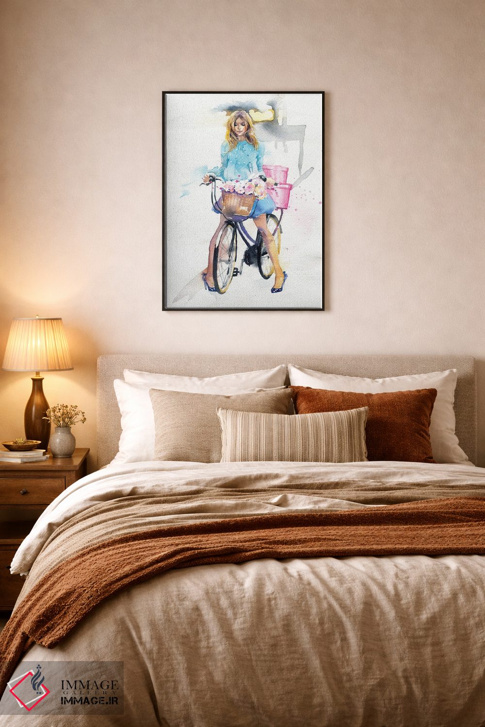 تابلو دکوراتیو دختر دوچرخه سوار اثر مارینا ایگناتووا - D6B