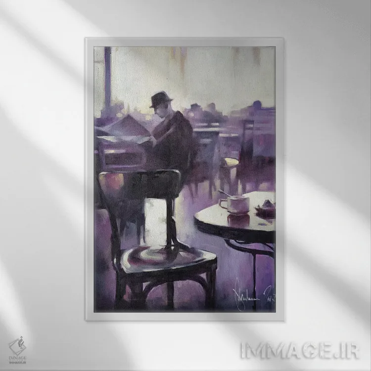 تابلو دکوراتیو روزنامه صبح اثر ایگور شولمان - نمای قابدار سفید