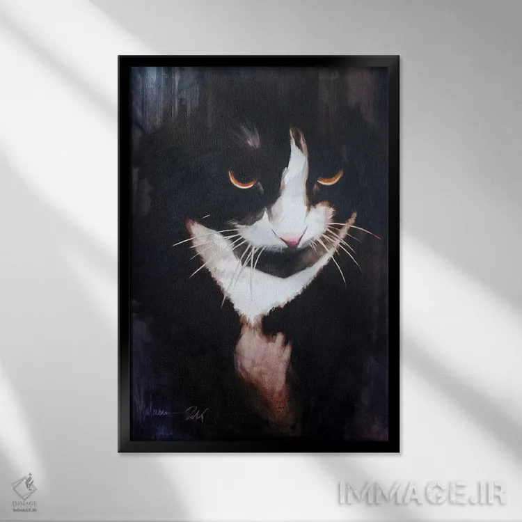 تابلو دکوراتیو گربه اول اثر ایگور شولمان - نمای قابدار مشکی
