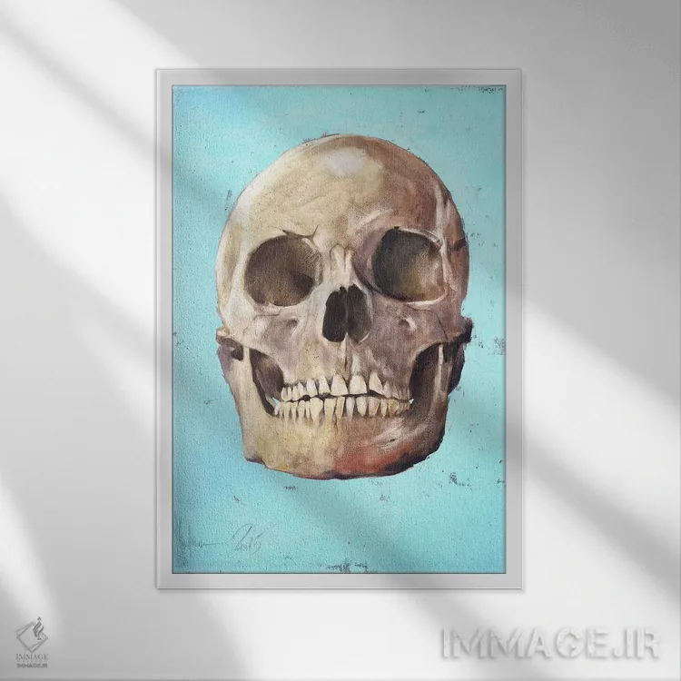 تابلو دکوراتیو جمجمه اثر ایگور شولمان - نمای قابدار سفید