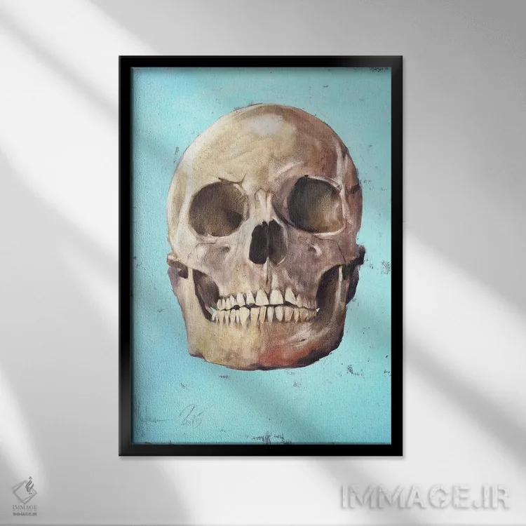 تابلو دکوراتیو جمجمه اثر ایگور شولمان - نمای قابدار مشکی