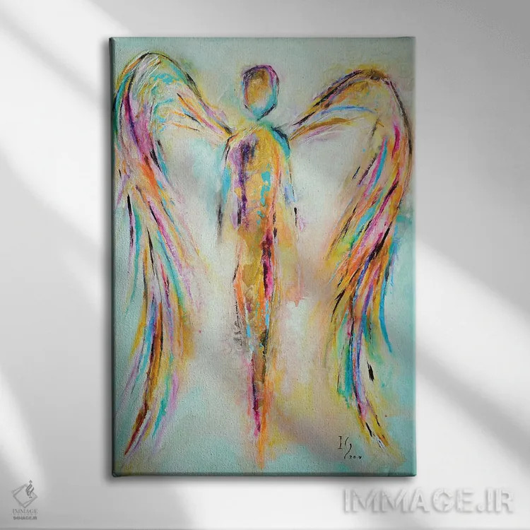 تابلو دکوراتیو فرشته در بهشت اثر ایوان گوادراما - نمای روبهرو روی دیوار